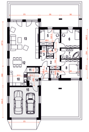 Parter projektu - Cyrus III z garażem 2-st. [A]