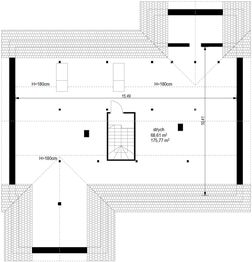 Poddasze projektu - Parterowy 3 wariant B