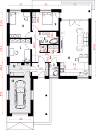 Parter projektu - Tomaszek III Novum z garażem 1-st. [A]
