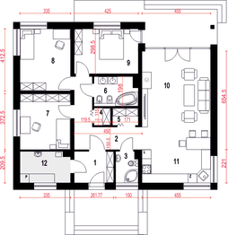 Parter projektu - Tomaszek III Novum bez garażu [B]