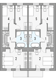 Piętro 1 projektu - Poezja 2b - dwulokalowy LLL