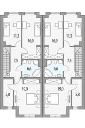 Piętro 1 projektu - Konrad - bliźniak pl+p