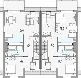Poddasze projektu - Paweł i gaweł 2b - bliźniak l+ll