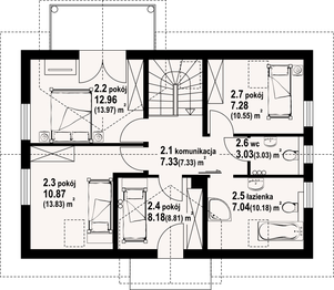 Poddasze projektu - Miłoszów 1 dws