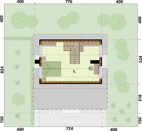 Poddasze projektu - Bari C szkielet drewniany, dom mieszkalny, całoroczny