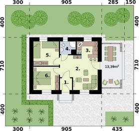Parter projektu - Toronto C dom mieszkalny, całoroczny ogrzewanie kocioł gazowy