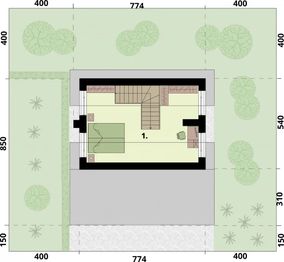 Poddasze projektu - Bari C dom mieszkalny, całoroczny