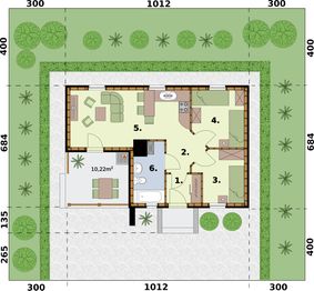 Parter projektu - Arosa C szkielet drewniany, dom mieszkalny, całoroczny