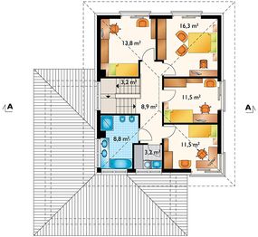 Piętro 1 projektu - Piryt G2 (1662)