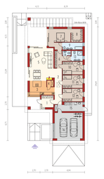 Projekt domu Alison III G2 energo plus - rzut parteru, dom liczy 4 pokoje, 3 łazienki i wc