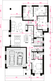 Parter projektu - Galena z garażem 2-st. [A]