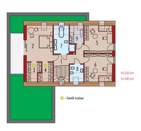 Projekt domu Malkolm II G2 energo plus - rzut poddasza, dom liczy 3 pokoje, 3 łazienki i wc