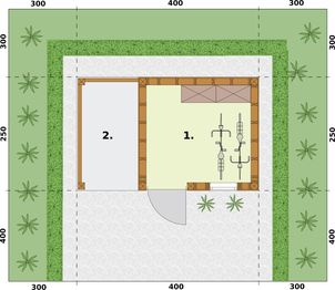 Parter projektu - G333 budynek gospodarczy, drewutnia