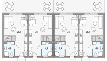 Parter projektu - Morski 2 - bliźniak l+sl+s+ll