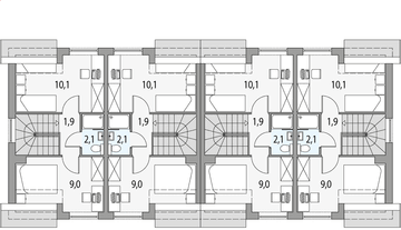 Piętro 1 projektu - Morski 2 - bliźniak l+sl+s+ll