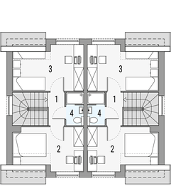 Poddasze projektu - Morski 2 - dwulokalowy LLL