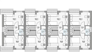 Poddasze projektu - Morski 2 - szereg l+s+s+p