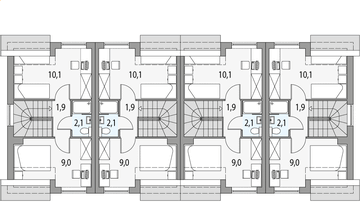 Poddasze projektu - Morski 2 - szereg l+sl+s+ll