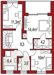 Piętro 1 projektu - Ania segment prawy