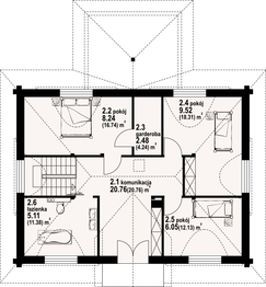 Poddasze projektu - Chmielniki małe 16 dw