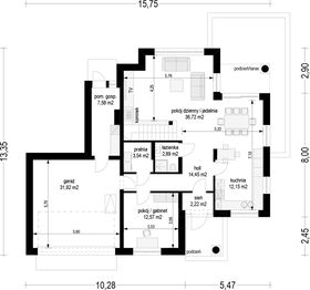 Parter projektu - Willa diamentowa wariant D