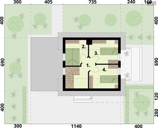 Poddasze projektu - Orlean 7A C dom mieszkalny, całoroczny