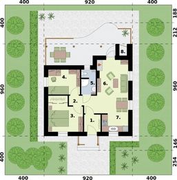 Parter projektu - Barbados C dom mieszkalny, całoroczny ogrzewanie gaz