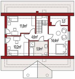 Poddasze projektu - Harmonia Dworek A 100 MDM
