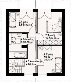 Poddasze projektu - Grochowo nowe 8m