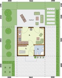 Parter projektu - Lido A szkielet drewniany dom letniskowy na zgłoszenie do 35 m2