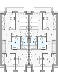 Piętro 1 projektu - Melodia a2 - dwulokalowy LLL