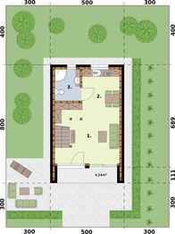 Parter projektu - Moca C szkielet drewniany dom całoroczny, mieszkalny
