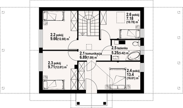Poddasze projektu - Paczkowice 55dws