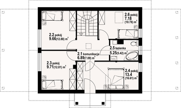 Poddasze projektu - Paczkowice 55dw
