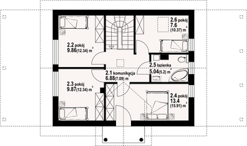 Poddasze projektu - Paczkowice 55m