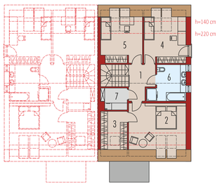 Poddasze projektu - Lukas II G1 wersja A (bliźniak) energo