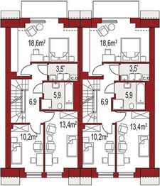Piętro 1 projektu - Diana A bliźniak