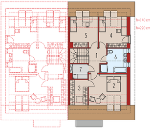Poddasze projektu - Lukas II G1 wersja B (bliźniak) energo
