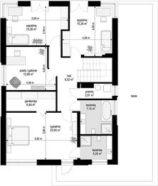 Piętro 1 projektu - Kasjopea 3 wariant F