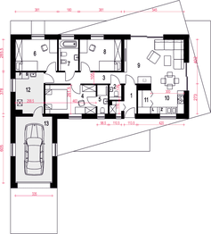 Parter projektu - Żurawinka z garażem 1-st. [A1]