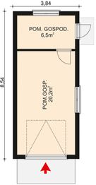 Rzut parteru projektu - APG 04 gospodarczy
