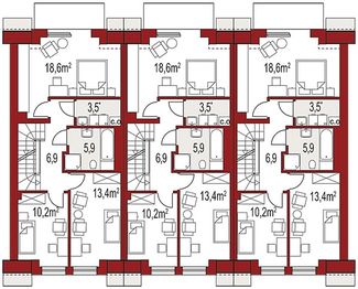 Piętro 1 projektu - Diana B zestaw 3 segmenty