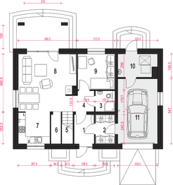 Parter projektu - Julia II z garażem 1-st. [A1]