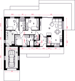 Parter projektu - Żurawinka II z garażem 1-st. [A1]