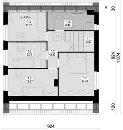 Poddasze projektu - Sześcienny M1-6