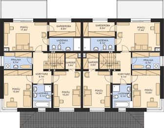Piętro 1 projektu - APS 330 dwulokalowy