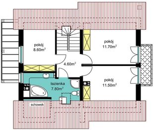 Poddasze projektu - BW-36 wariant 16 bez garażu