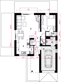 Parter projektu - Nowalia z garażem 1-st. [A]