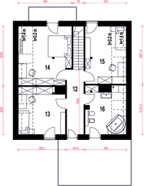 Poddasze projektu - Nowalia z garażem 1-st. [A]