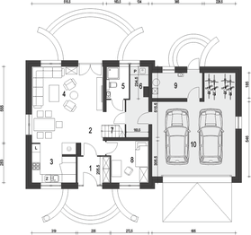 Parter projektu - Dom Dla Ciebie 5 z garażem 2-st. [A3]